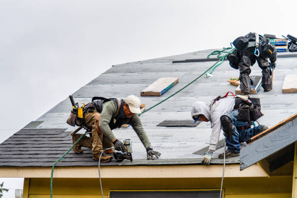 Professional Gutter Installation technician working in Winchester, MO